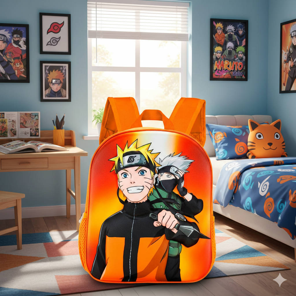 Zaino Naruto 3D Action 31cm Dimensioni: 31x26x11 cm. Zaino prescolare con parte