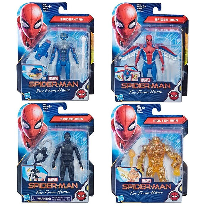 SET 4 PERSONAGGI Assortimento di Spiderman da 15 cm