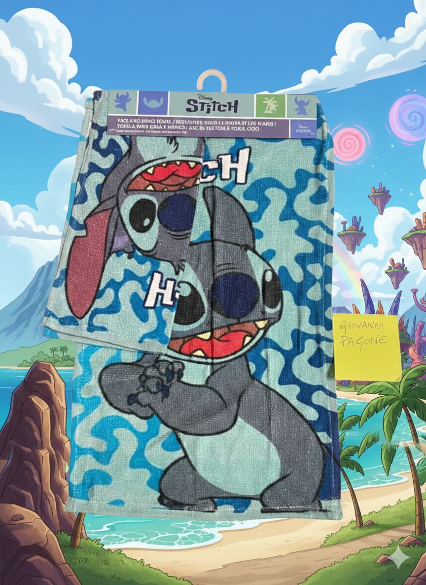 Set di 2 asciugamani da bagno in cotone - Disney Stitch